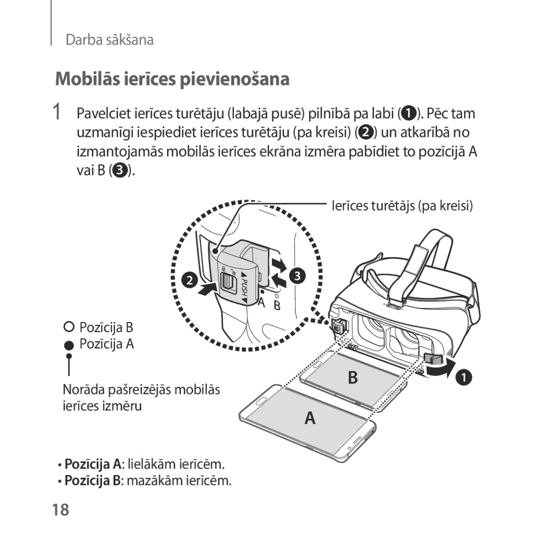 Samsung SM-R323NBKASEB manual Mobilās ierīces pievienošana 