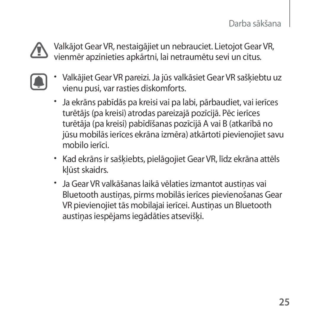 Samsung SM-R323NBKASEB manual Darba sākšana 