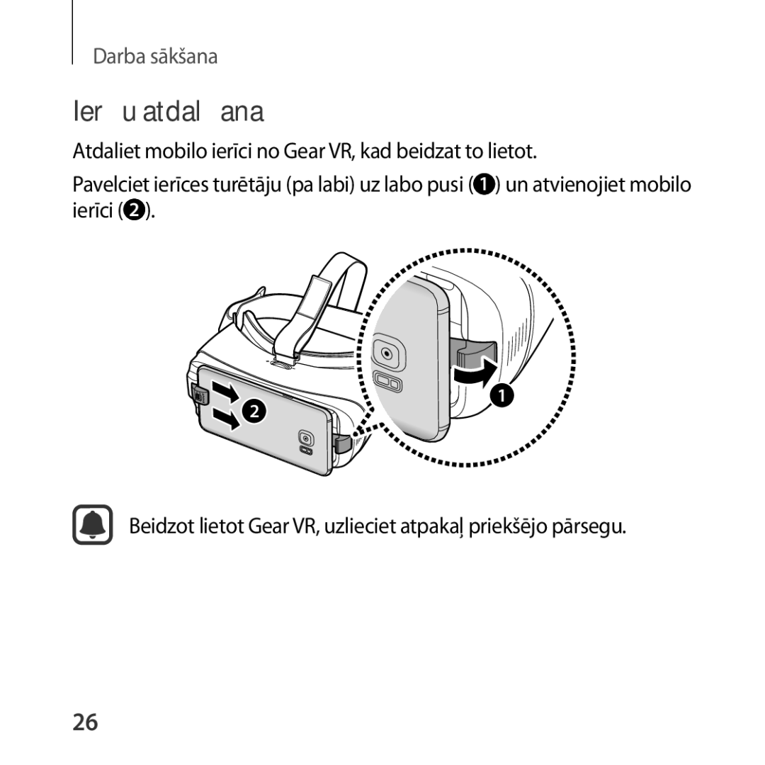 Samsung SM-R323NBKASEB manual Ierīču atdalīšana 