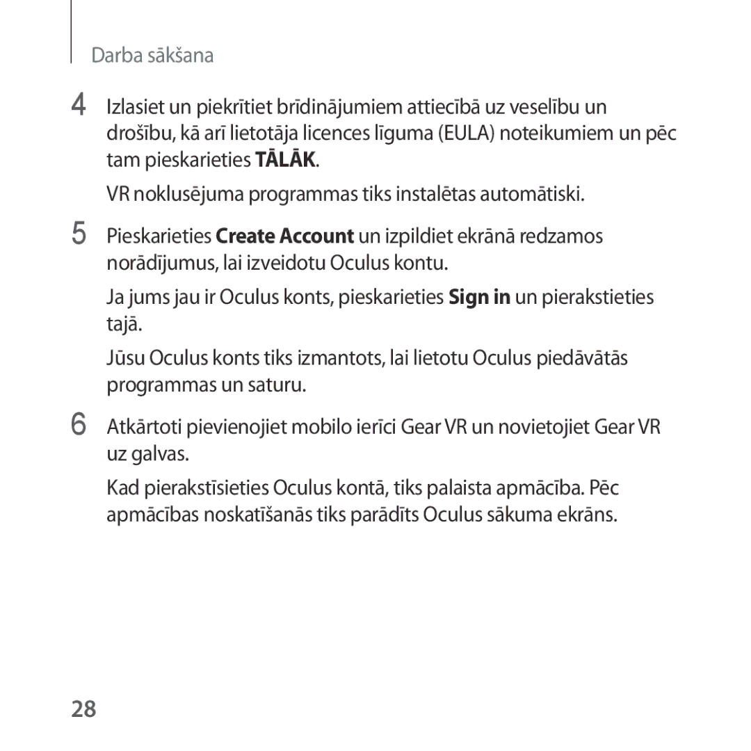 Samsung SM-R323NBKASEB manual Darba sākšana 