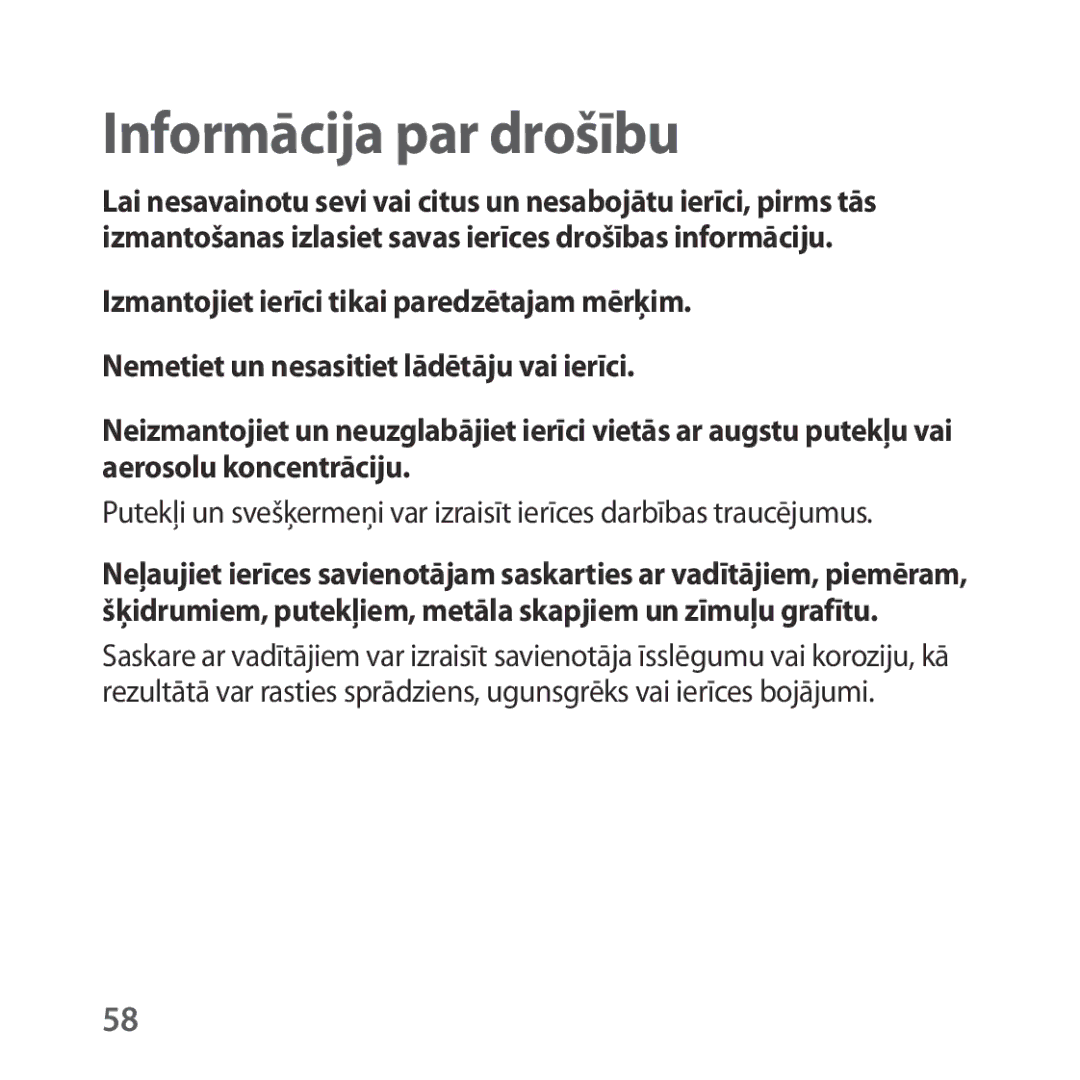 Samsung SM-R323NBKASEB manual Informācija par drošību 