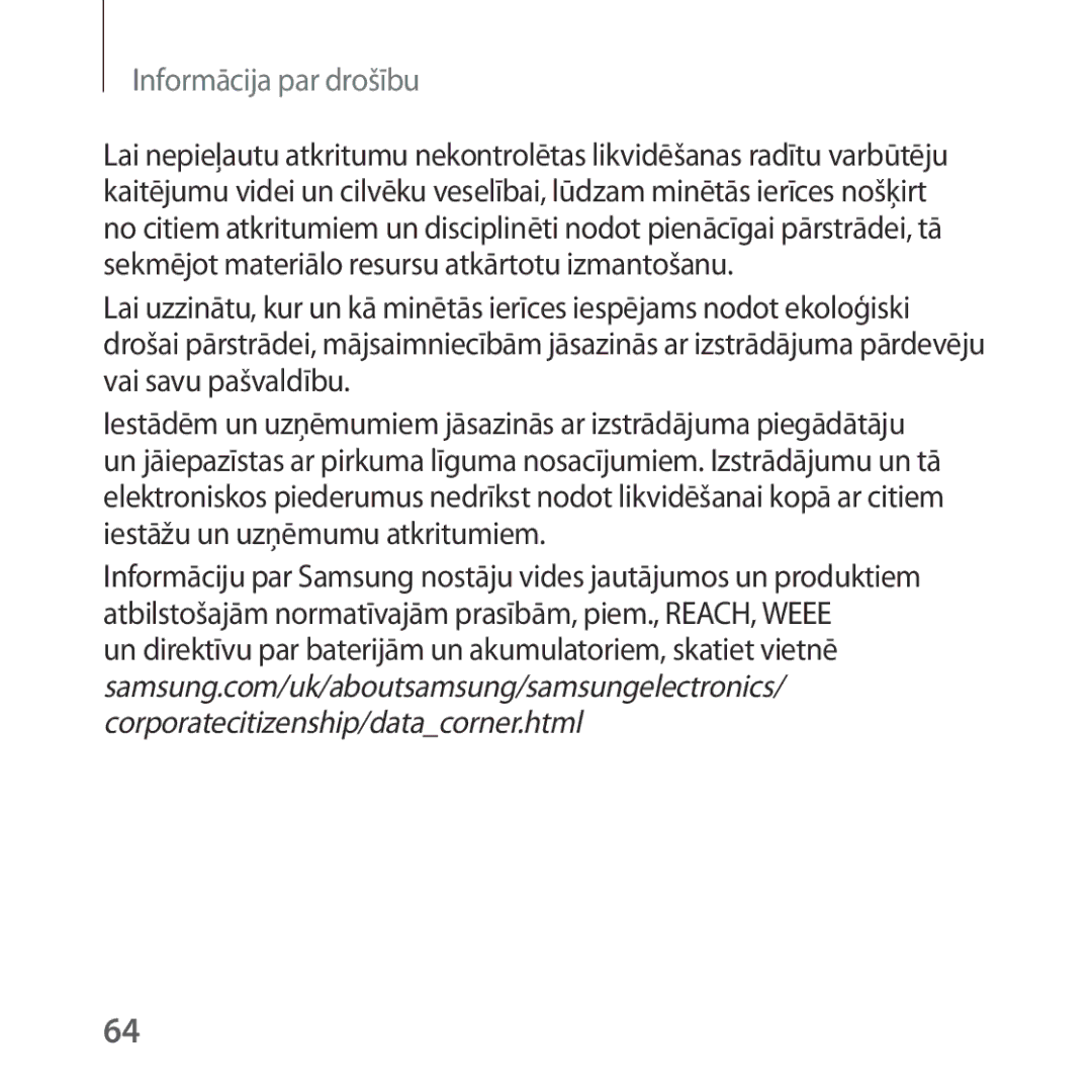 Samsung SM-R323NBKASEB manual Informācija par drošību 