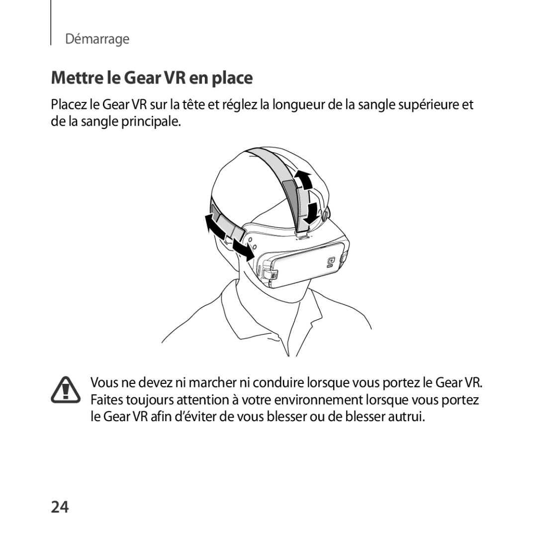 Samsung SM-R323NBKAXEF manual Mettre le Gear VR en place 