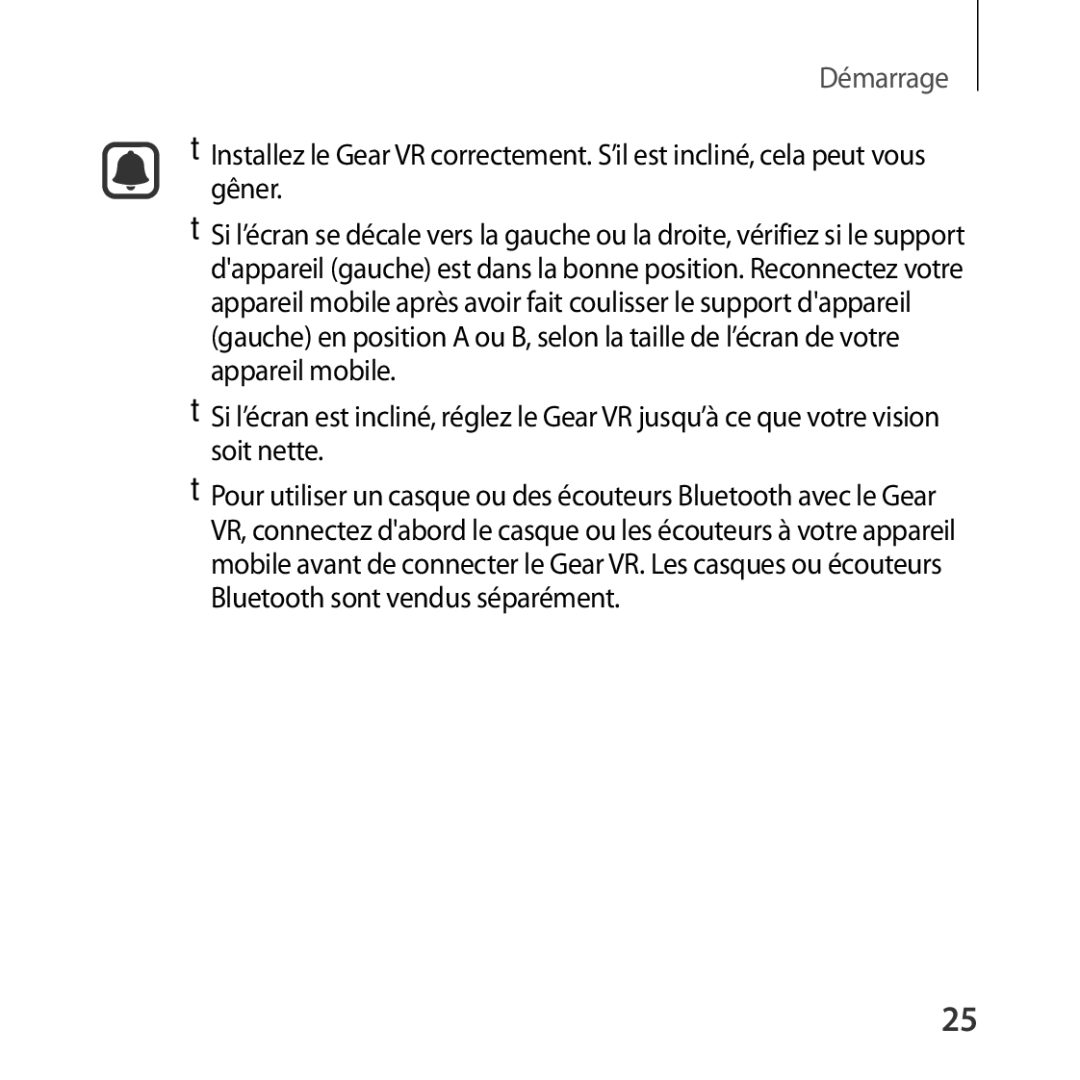 Samsung SM-R323NBKAXEF manual Démarrage 