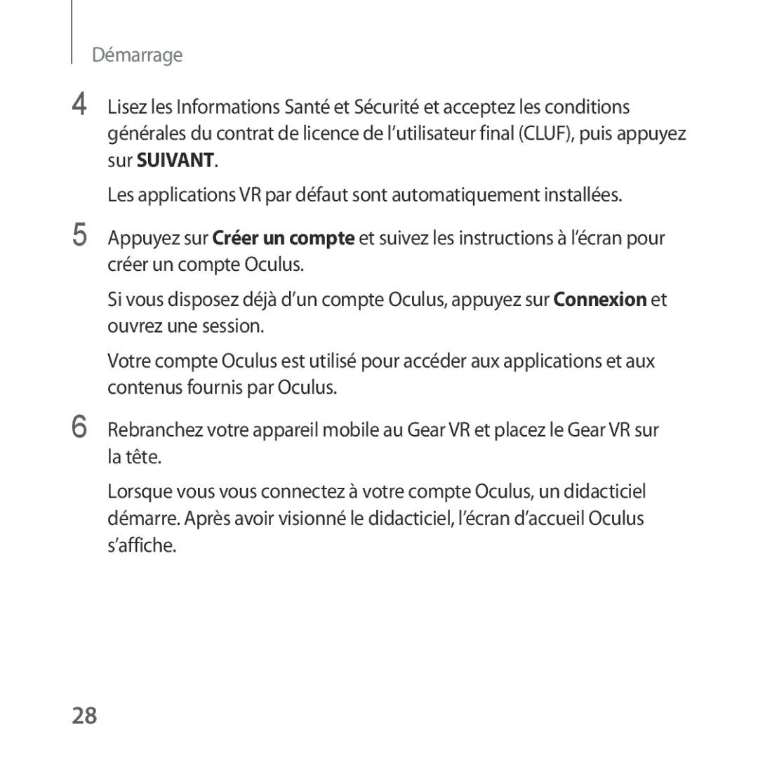 Samsung SM-R323NBKAXEF manual Démarrage 