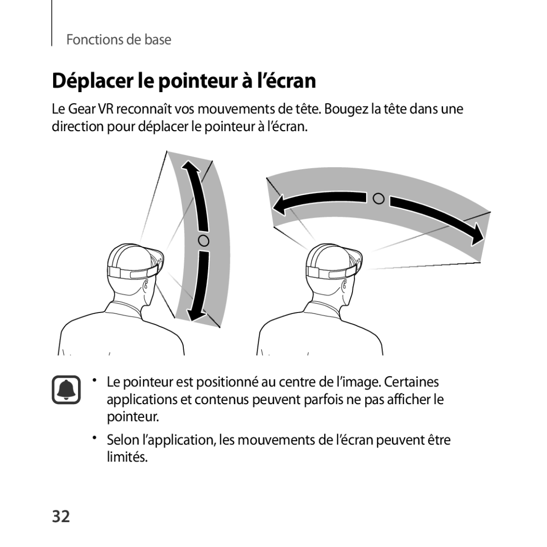 Samsung SM-R323NBKAXEF manual Déplacer le pointeur à l’écran 