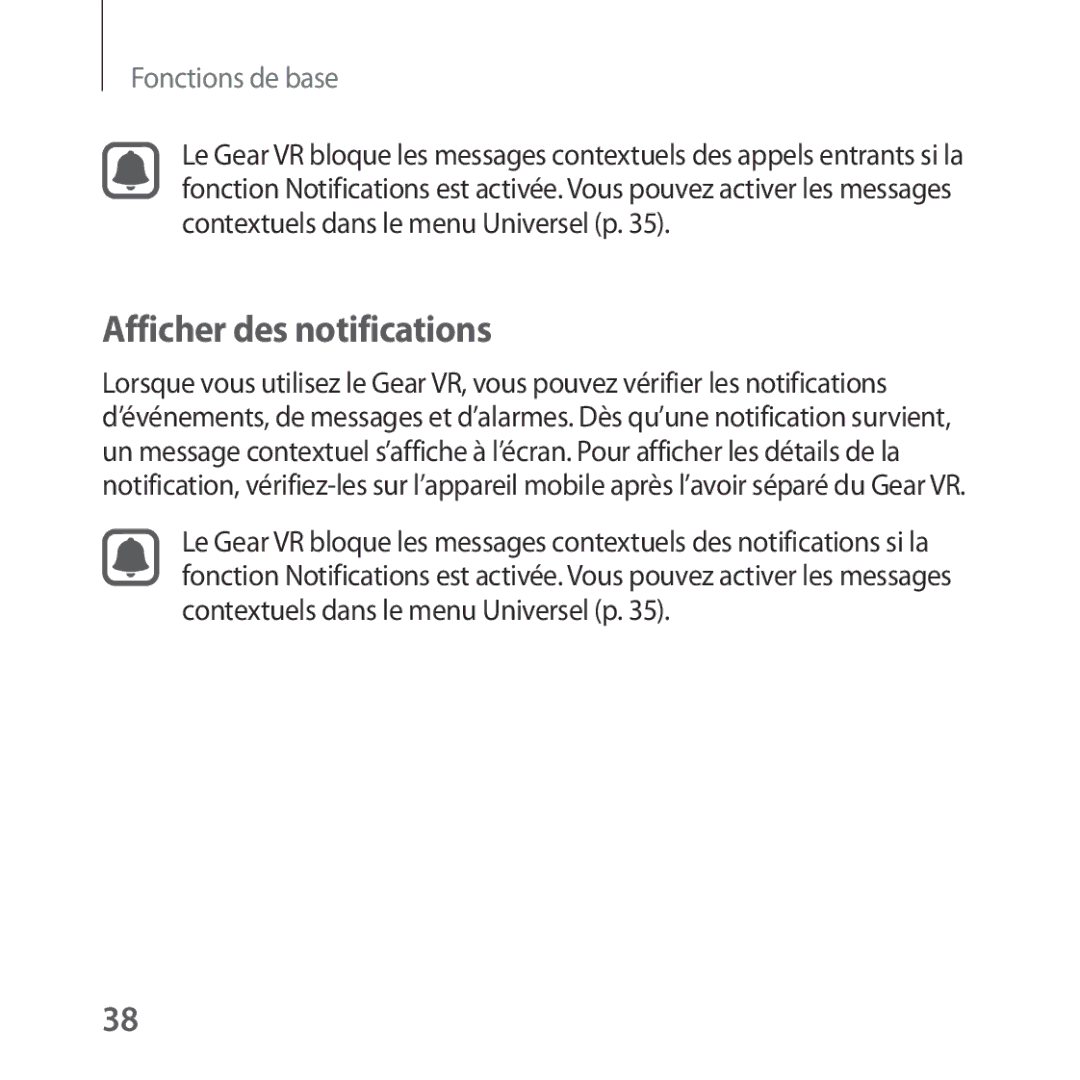 Samsung SM-R323NBKAXEF manual Afficher des notifications 