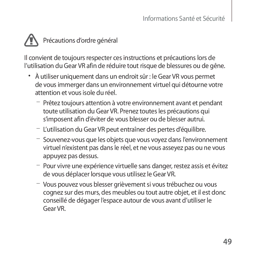 Samsung SM-R323NBKAXEF manual Précautions d’ordre général 