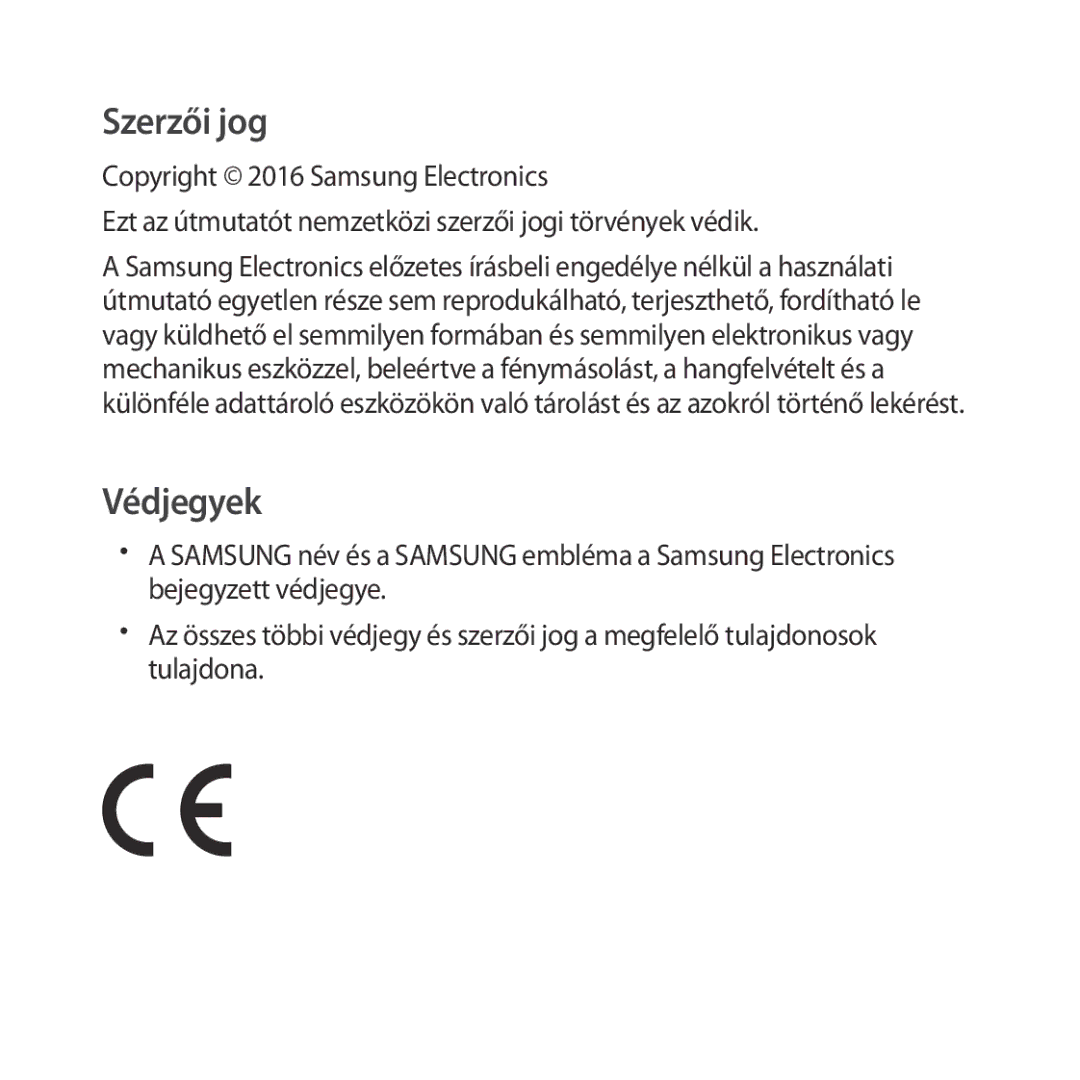 Samsung SM-R323NBKAXEH manual Szerzői jog 