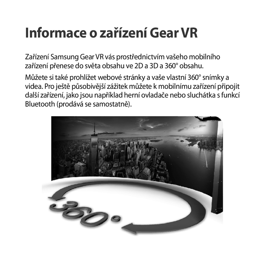 Samsung SM-R323NBKAXEZ manual Informace o zařízení Gear VR 