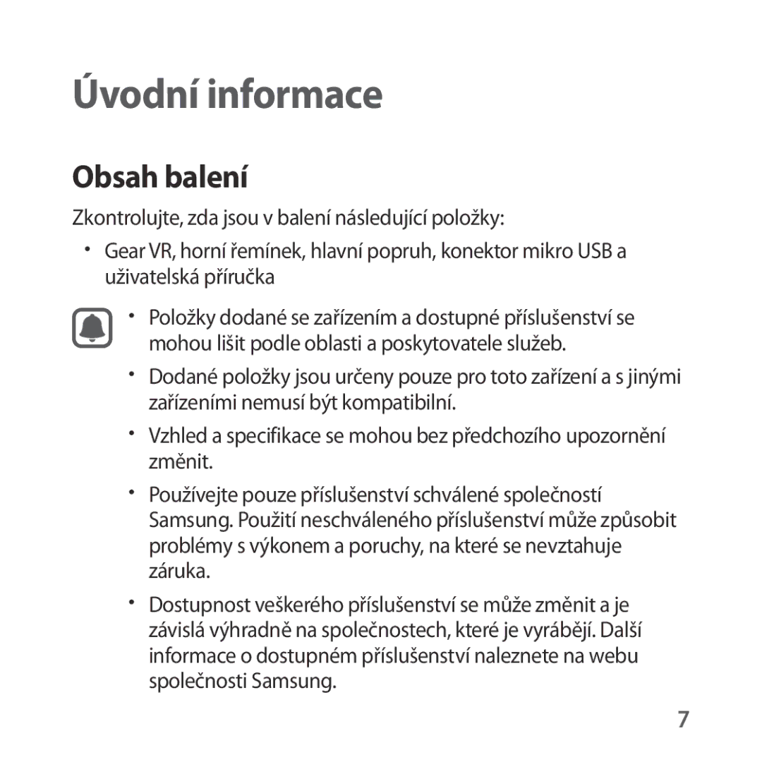 Samsung SM-R323NBKAXEZ manual Úvodní informace, Obsah balení 