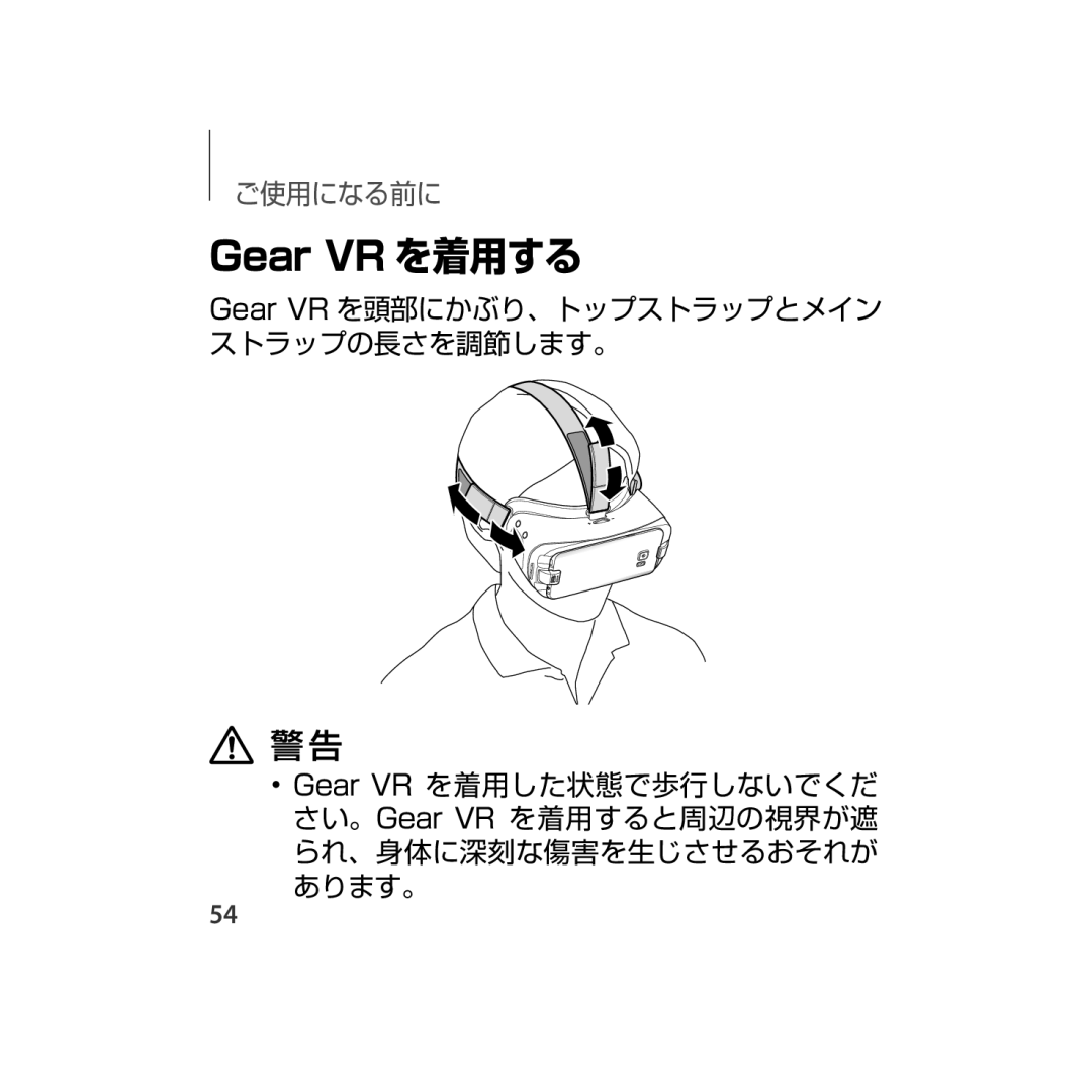 Samsung SM-R323NBKAXJP manual Gear VR を着用する 