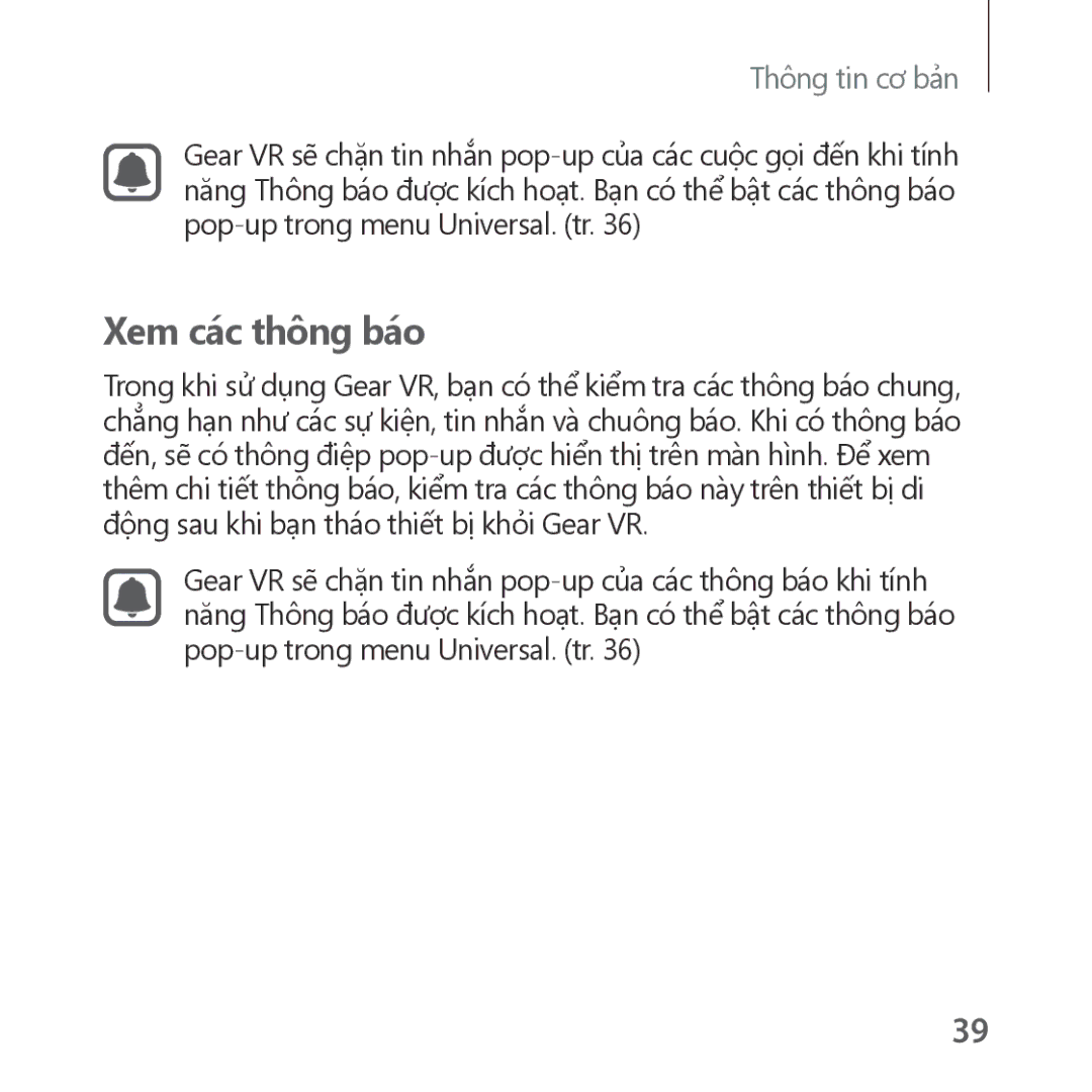Samsung SM-R323NBKAXXV manual Xem các thông báo 