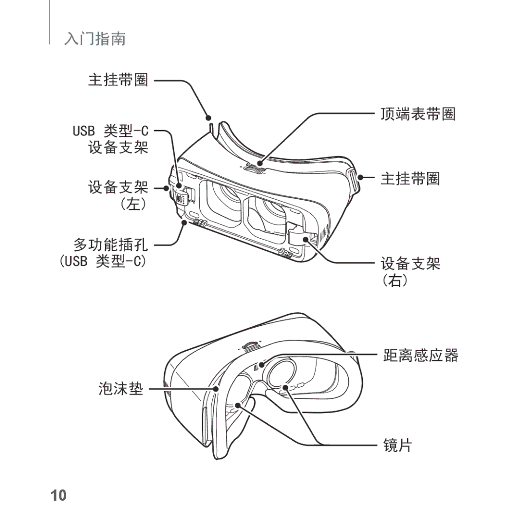 Samsung SM-R323NBKAXXV manual 主挂带圈 顶端表带圈 Usb 类型-C设备支架 多功能插孔 