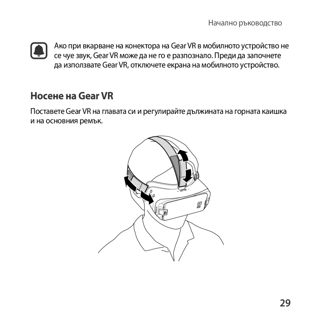 Samsung SM-R324NZAABGL manual Носене на Gear VR 