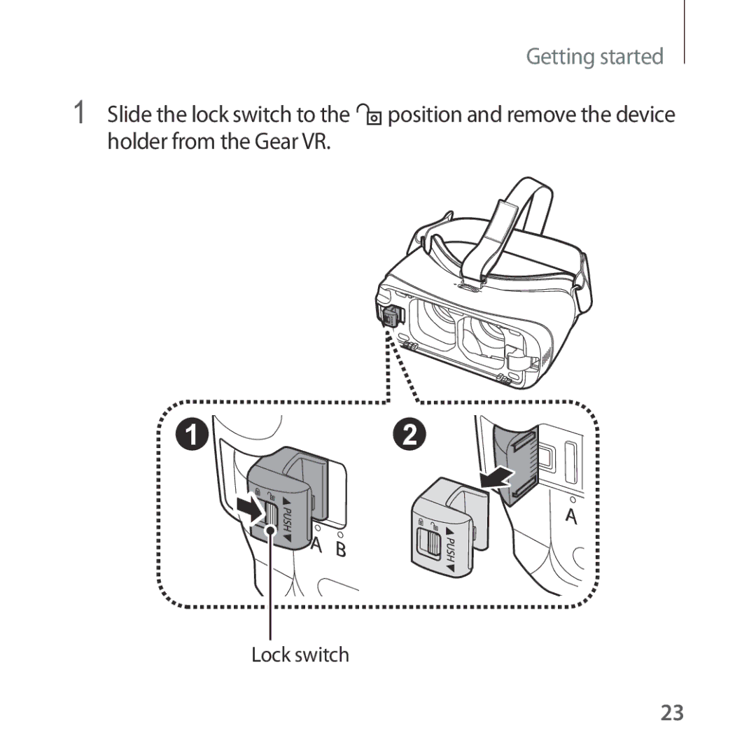 Samsung SM-R324NZAAITV, SM-R324NZAADBT, SM-R324NZAAXEF, SM-R324NZAAPHE, SM-R324NZAABGL, SM-R324NZAAXEZ manual Lock switch 