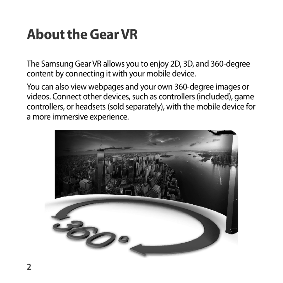 Samsung SM-R324NZAAPHE, SM-R324NZAADBT, SM-R324NZAAXEF, SM-R324NZAAITV, SM-R324NZAABGL, SM-R324NZAAXEZ manual About the Gear VR 