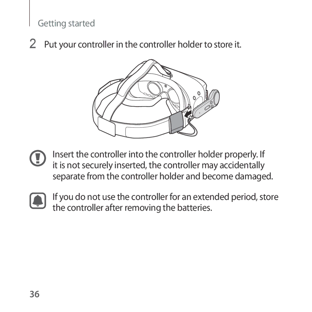 Samsung SM-R324NZAABGL, SM-R324NZAADBT, SM-R324NZAAXEF manual Put your controller in the controller holder to store it 