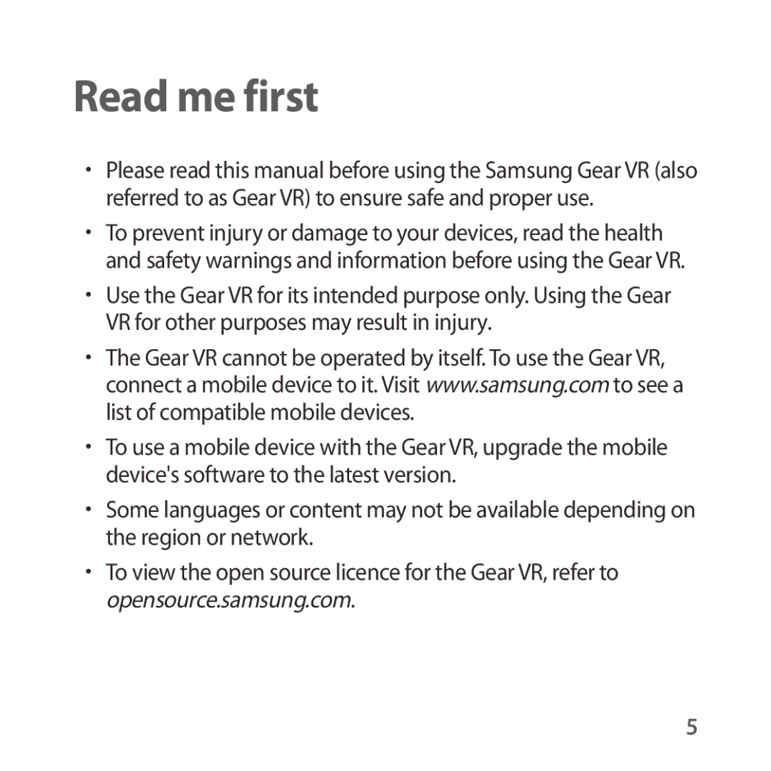 Samsung SM-R324NZAANEE, SM-R324NZAADBT, SM-R324NZAAXEF, SM-R324NZAAITV, SM-R324NZAAPHE, SM-R324NZAABGL manual Read me first 