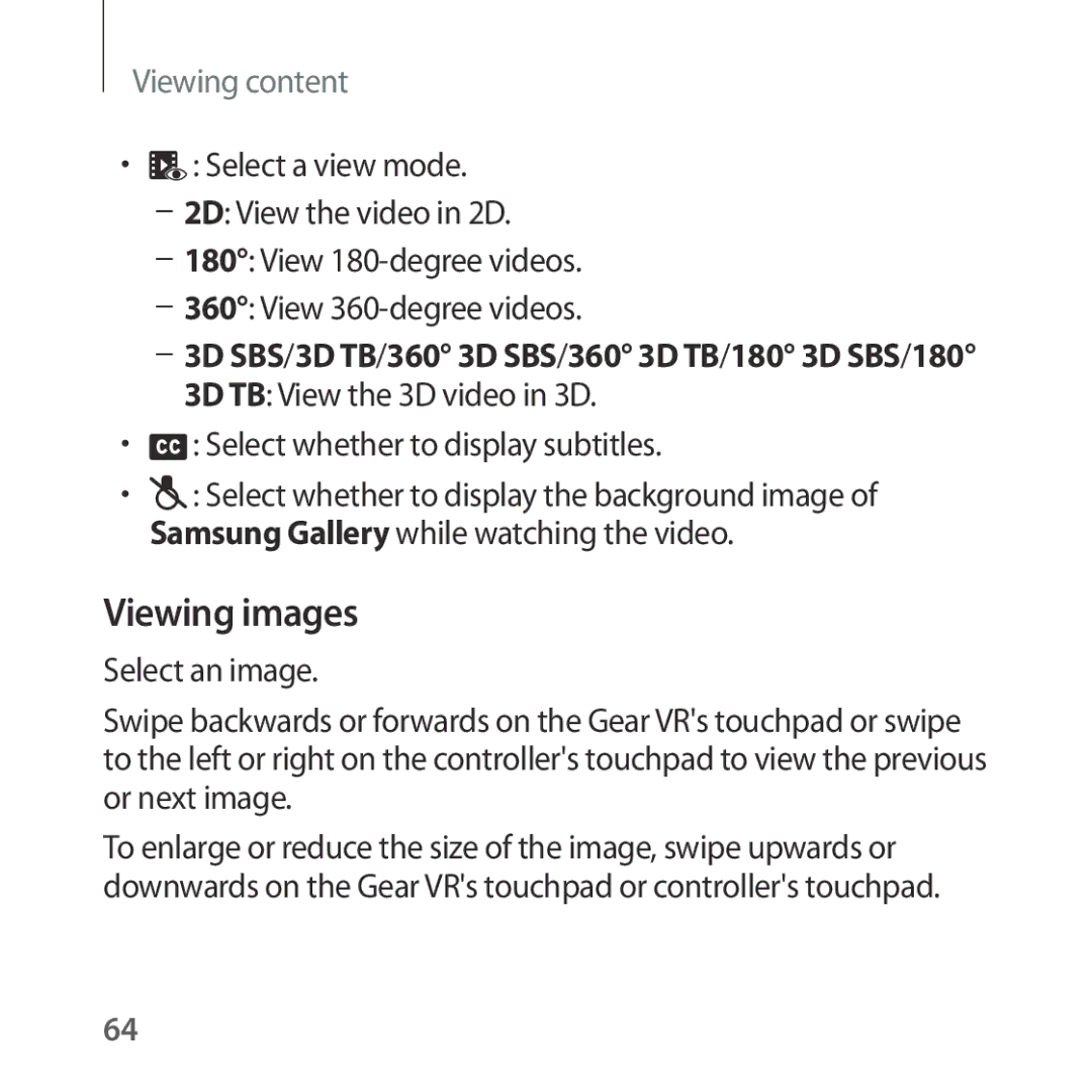 Samsung SM-R324NZAASER, SM-R324NZAADBT, SM-R324NZAAXEF, SM-R324NZAAITV Viewing images, Select whether to display subtitles 