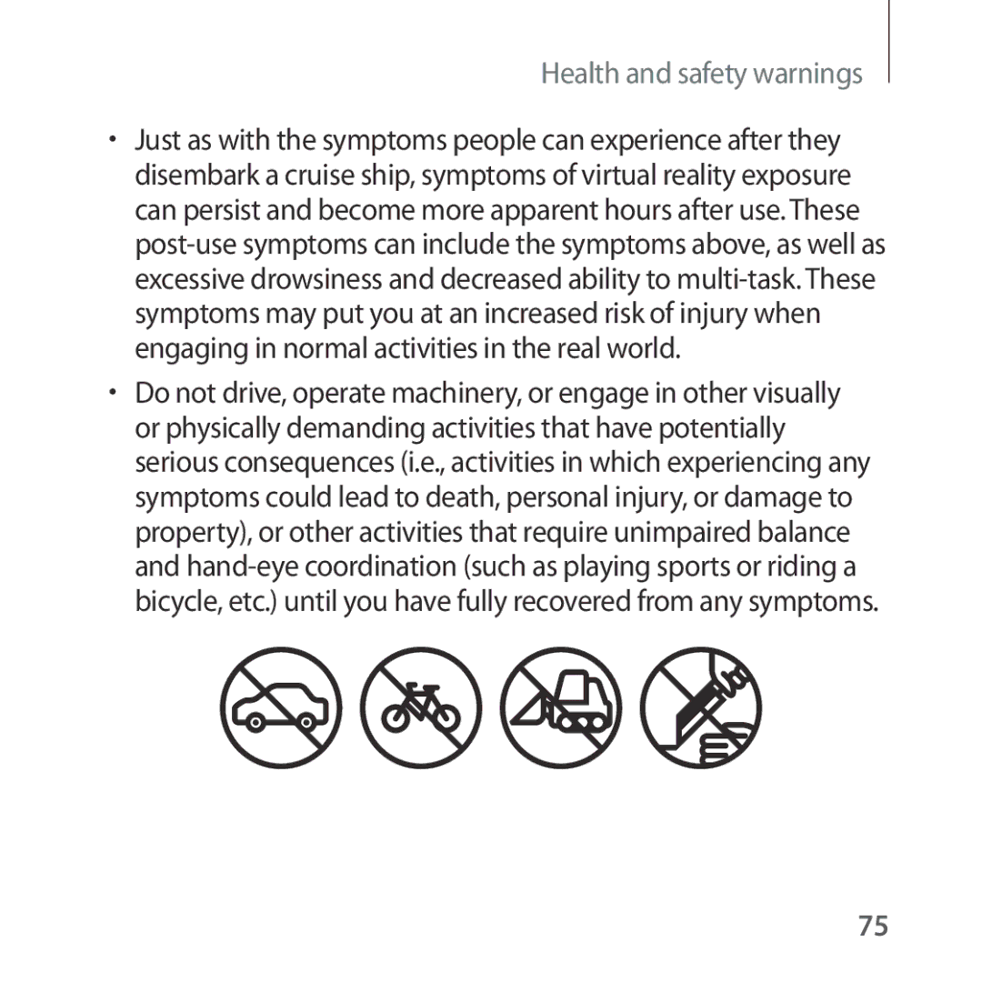 Samsung SM-R324NZAASER, SM-R324NZAADBT, SM-R324NZAAXEF, SM-R324NZAAITV, SM-R324NZAAPHE manual Health and safety warnings 