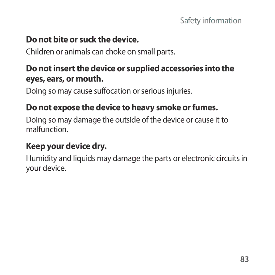 Samsung SM-R324NZAASEB Children or animals can choke on small parts, Doing so may cause suffocation or serious injuries 