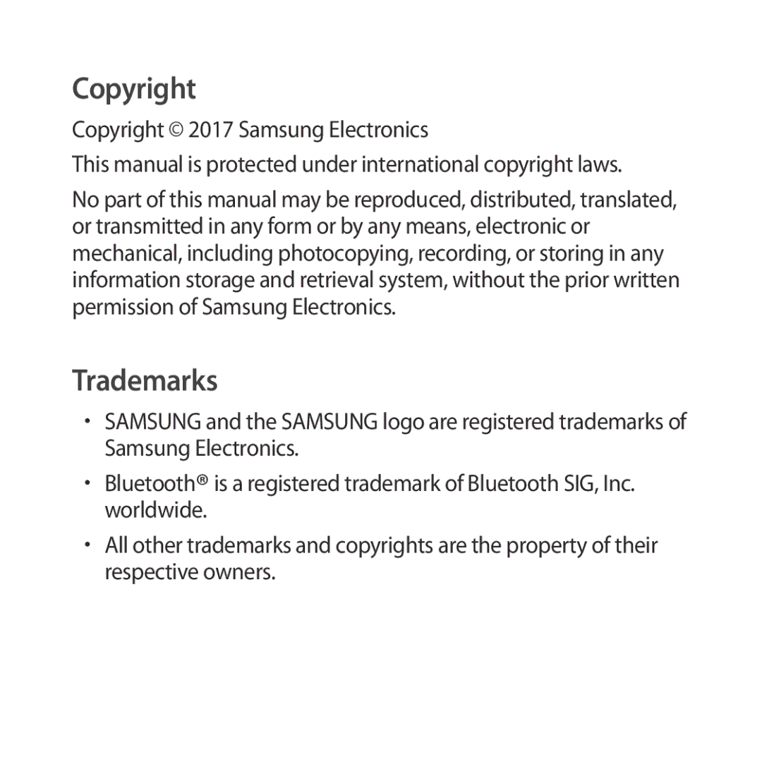 Samsung SM-R324NZAANEE, SM-R324NZAADBT, SM-R324NZAAXEF, SM-R324NZAAITV, SM-R324NZAAPHE, SM-R324NZAABGL manual Copyright 