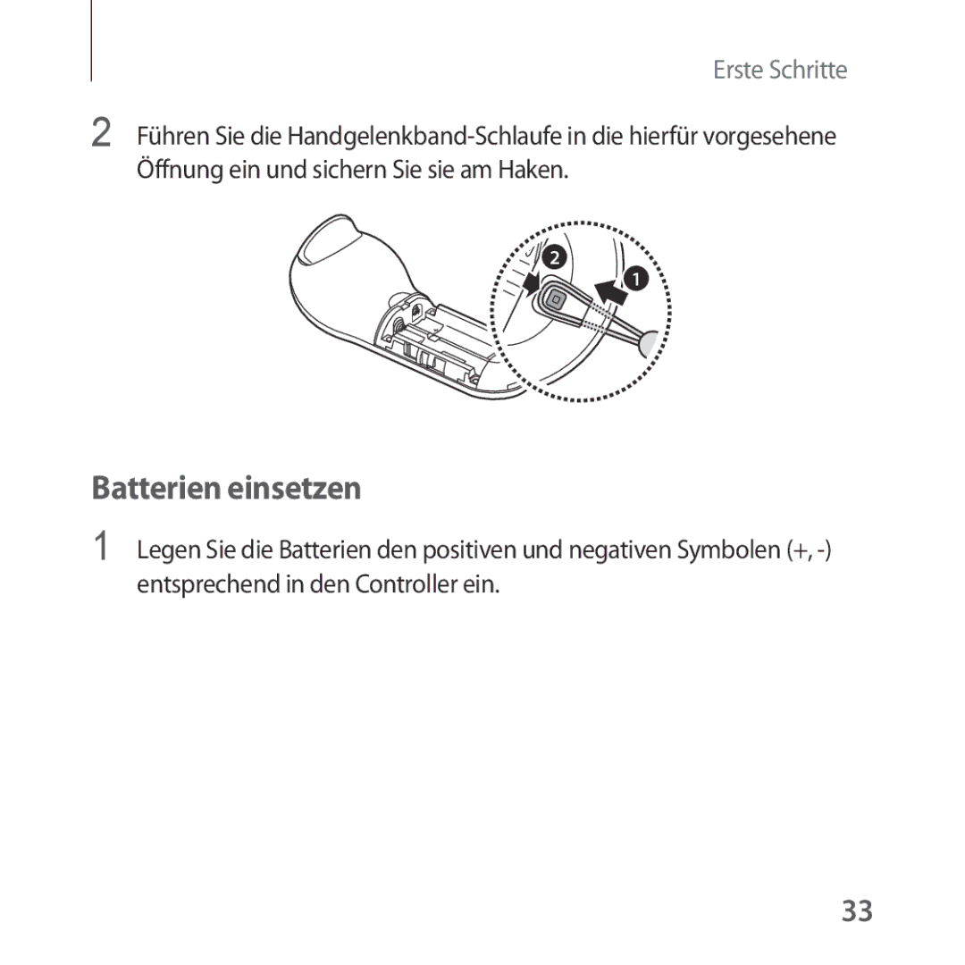 Samsung SM-R324NZAADBT manual Batterien einsetzen 