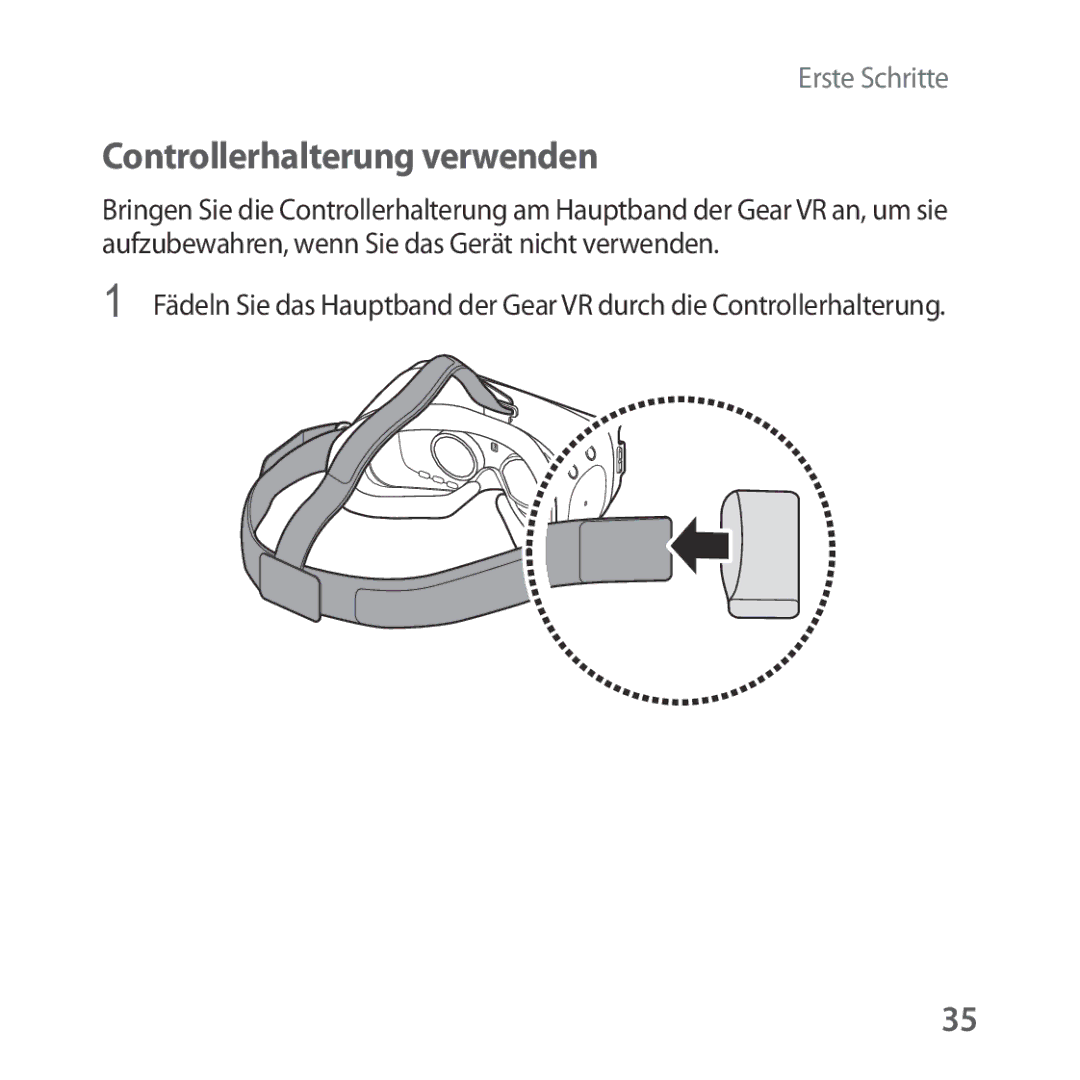 Samsung SM-R324NZAADBT manual Controllerhalterung verwenden 