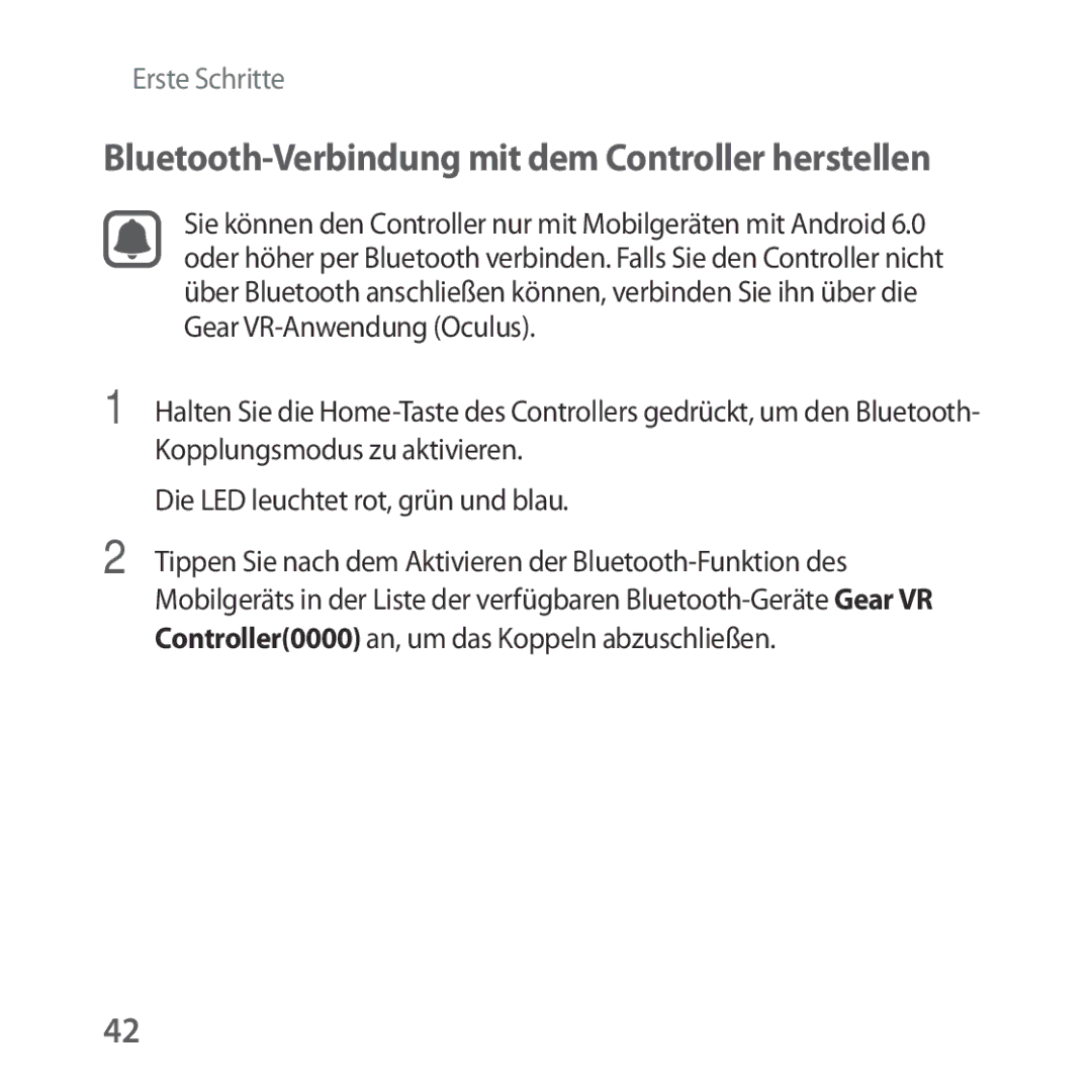 Samsung SM-R324NZAADBT manual Bluetooth-Verbindung mit dem Controller herstellen 