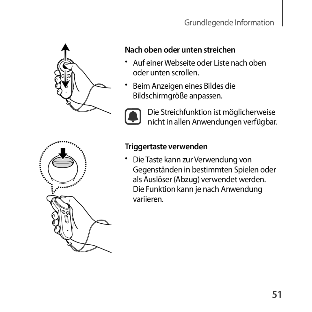 Samsung SM-R324NZAADBT manual Auf einer Webseite oder Liste nach oben oder unten scrollen, Triggertaste verwenden 