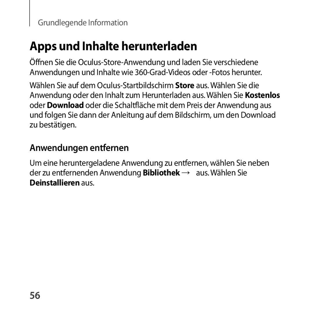 Samsung SM-R324NZAADBT manual Apps und Inhalte herunterladen, Anwendungen entfernen 