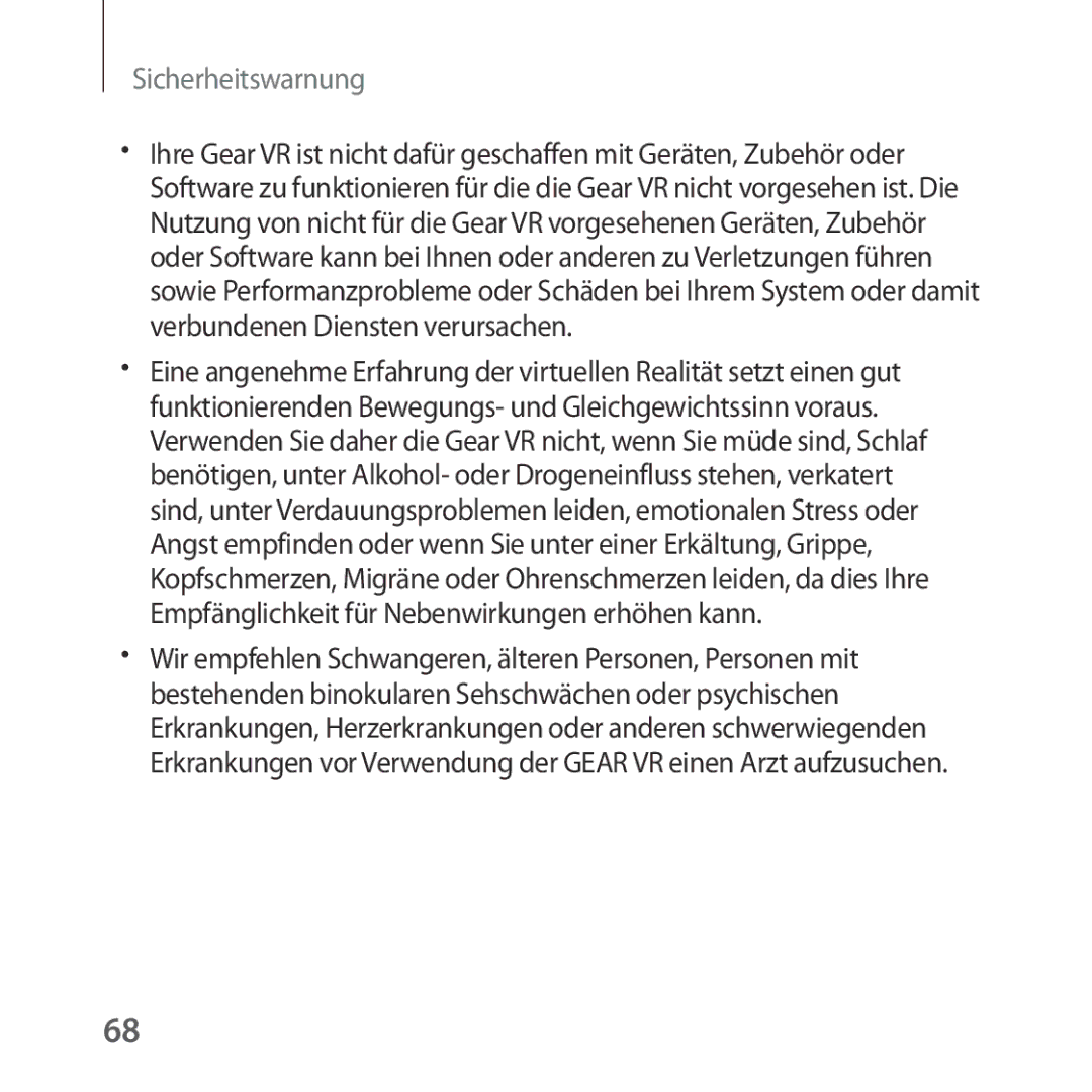 Samsung SM-R324NZAADBT manual Sicherheitswarnung 