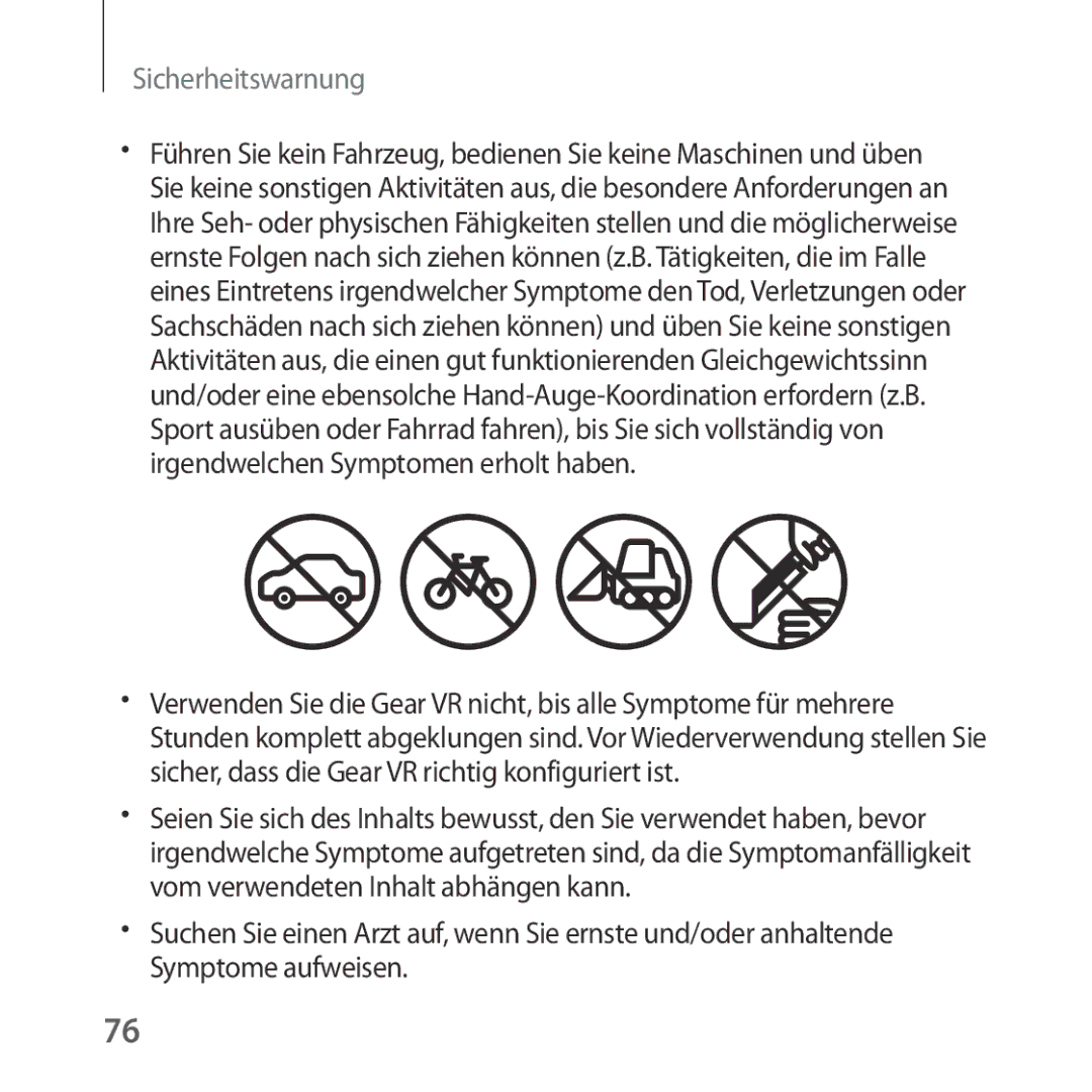 Samsung SM-R324NZAADBT manual Sicherheitswarnung 