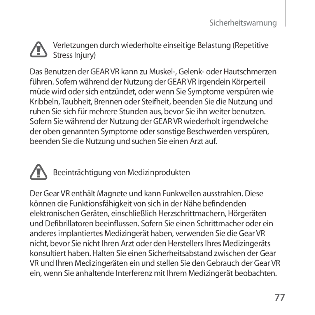 Samsung SM-R324NZAADBT manual Beeinträchtigung von Medizinprodukten 