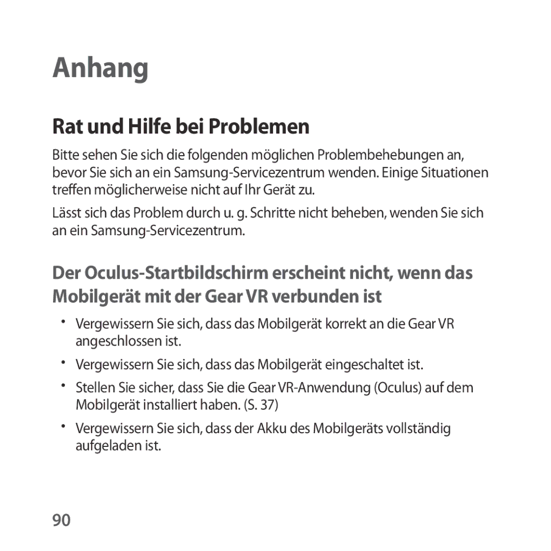 Samsung SM-R324NZAADBT manual Anhang, Rat und Hilfe bei Problemen 