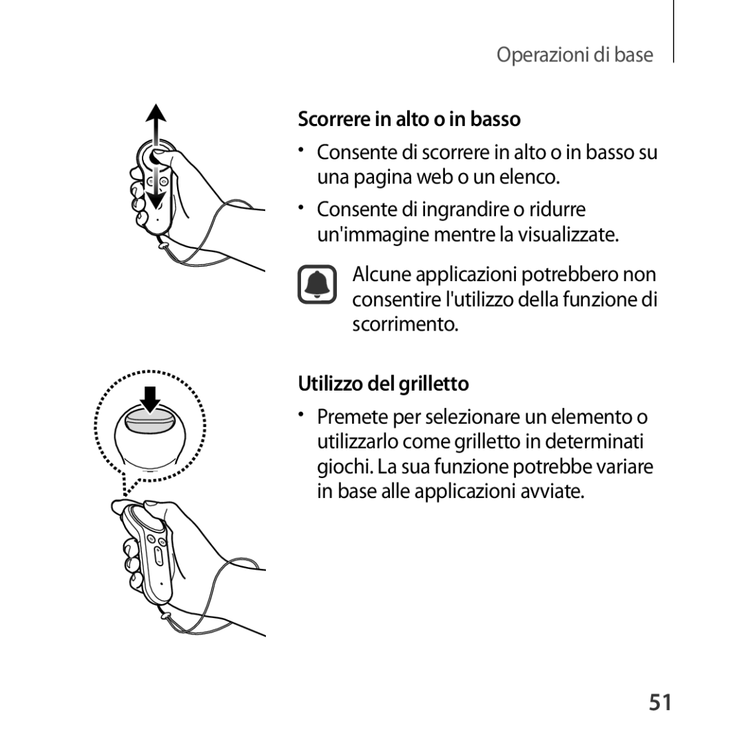 Samsung SM-R324NZAAITV manual Scorrere in alto o in basso, Utilizzo del grilletto 