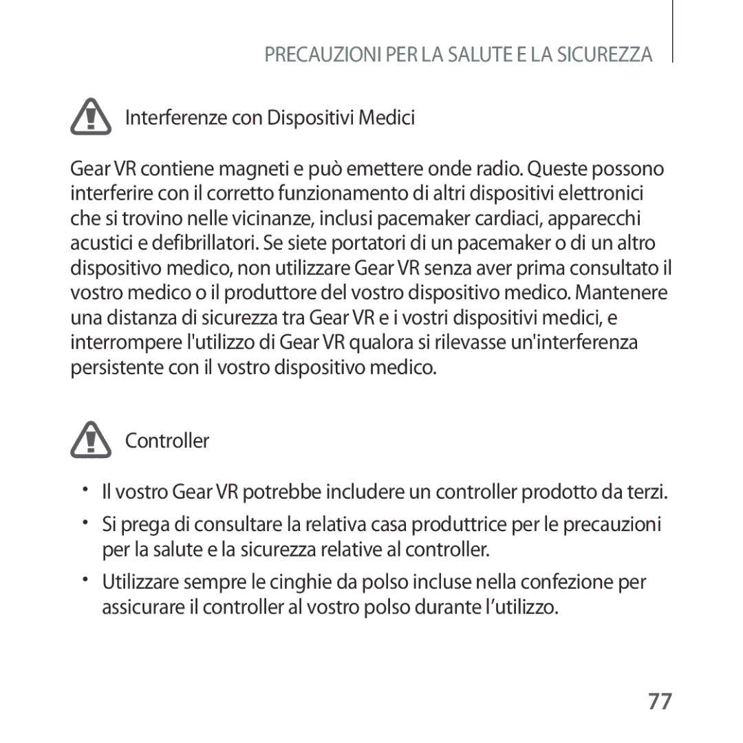 Samsung SM-R324NZAAITV manual Interferenze con Dispositivi Medici, Controller 