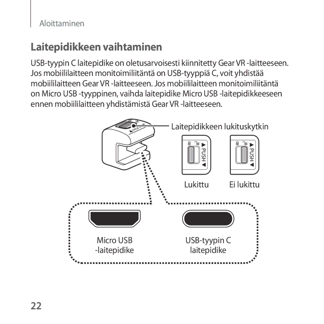 Samsung SM-R324NZAANEE manual Laitepidikkeen vaihtaminen, Lukittu 