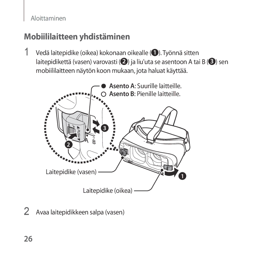 Samsung SM-R324NZAANEE manual Mobiililaitteen yhdistäminen 