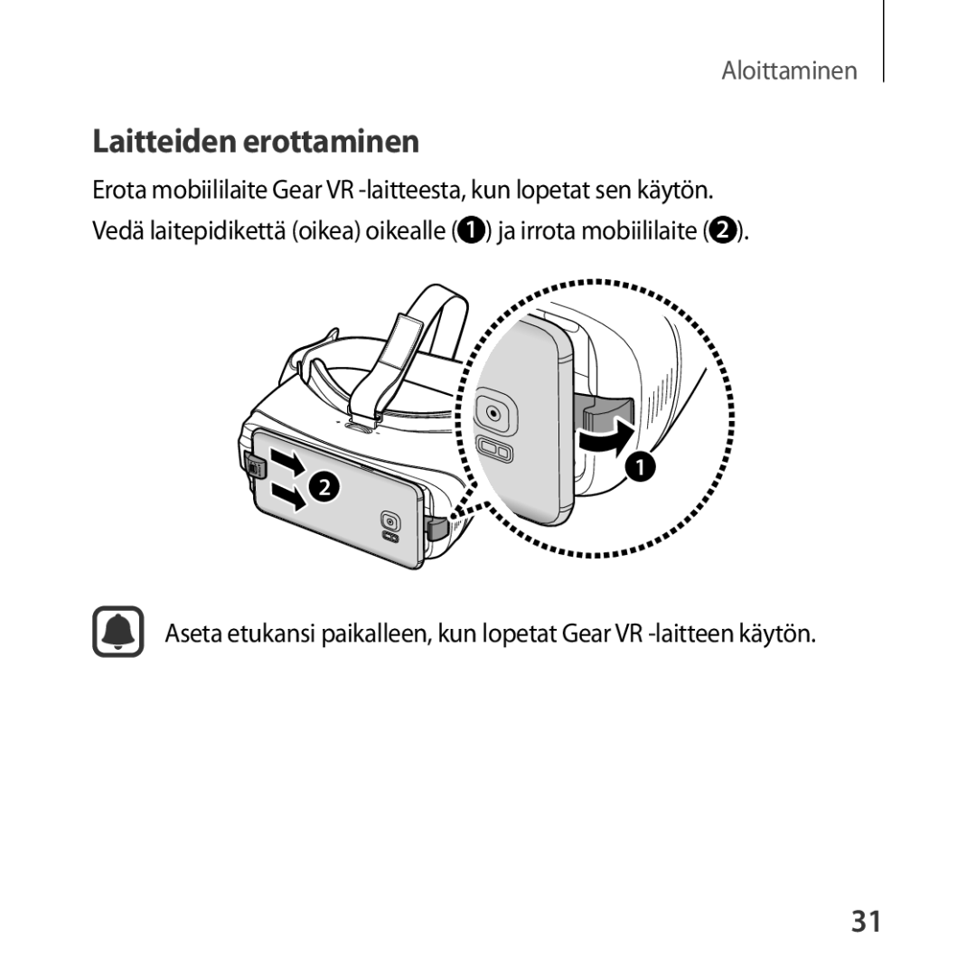 Samsung SM-R324NZAANEE manual Laitteiden erottaminen 