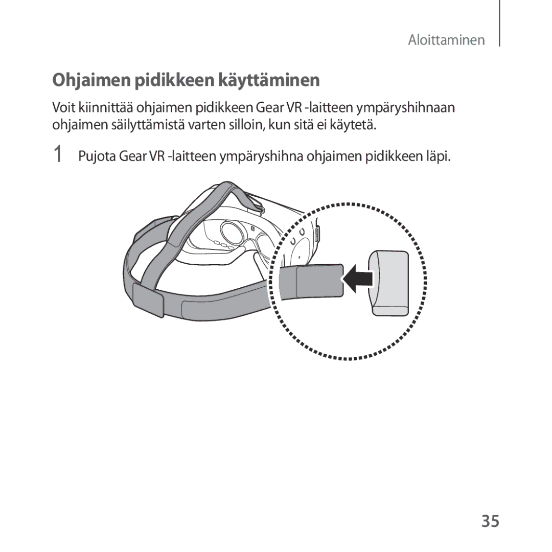 Samsung SM-R324NZAANEE manual Ohjaimen pidikkeen käyttäminen 