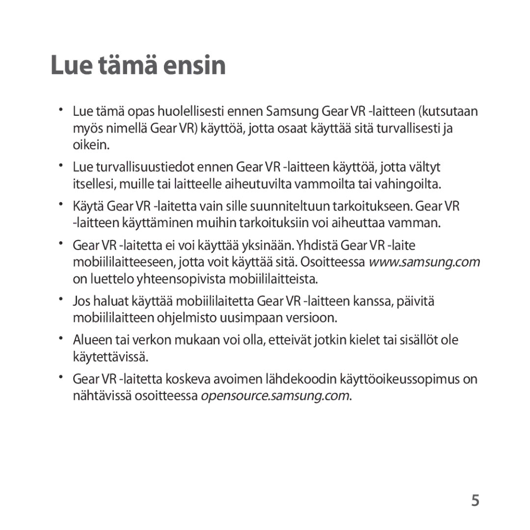 Samsung SM-R324NZAANEE manual Lue tämä ensin 