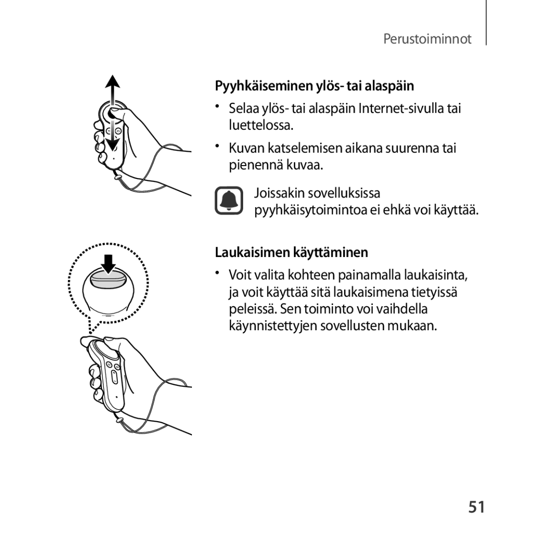 Samsung SM-R324NZAANEE manual Pyyhkäiseminen ylös- tai alaspäin, Laukaisimen käyttäminen 