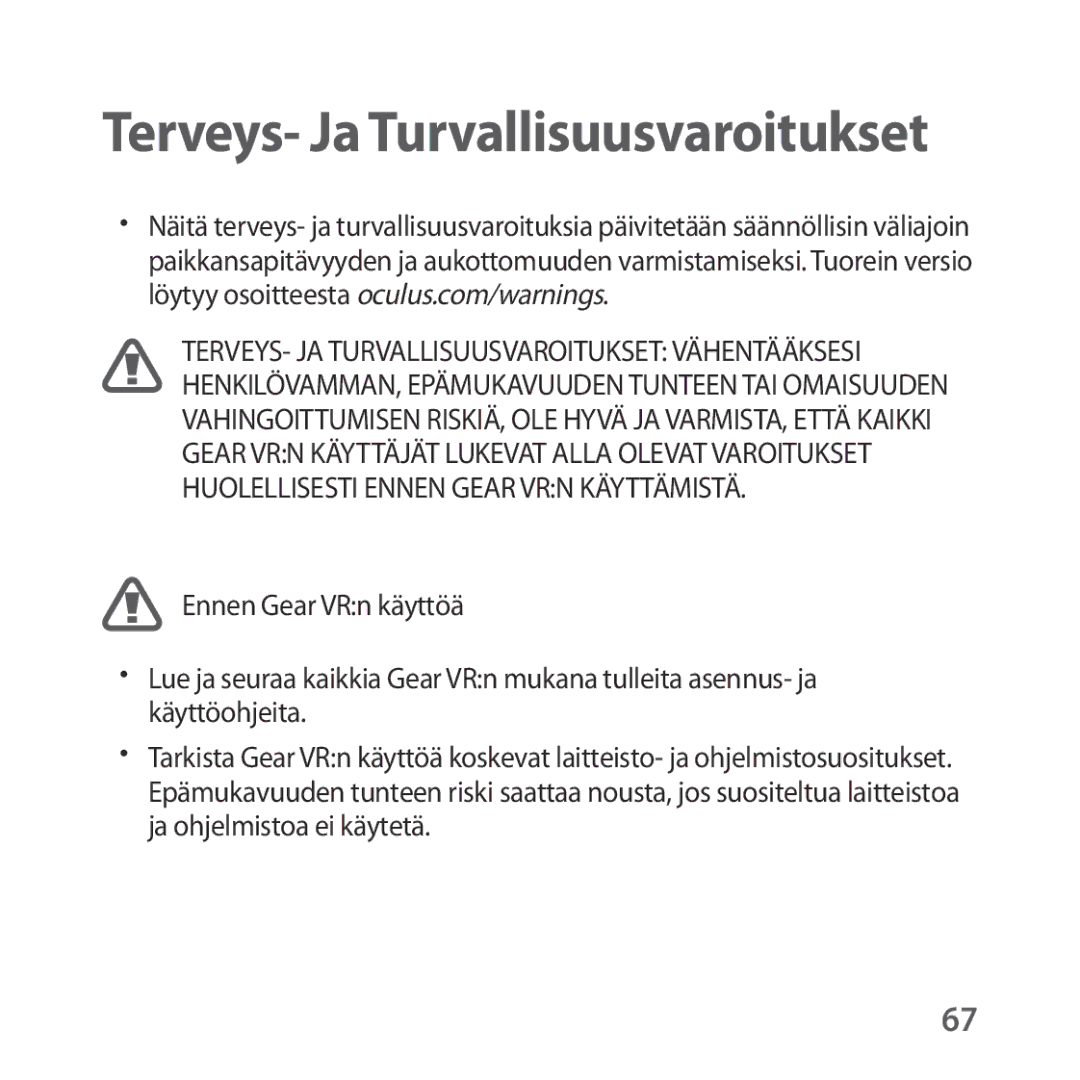 Samsung SM-R324NZAANEE manual Terveys- Ja Turvallisuusvaroitukset 