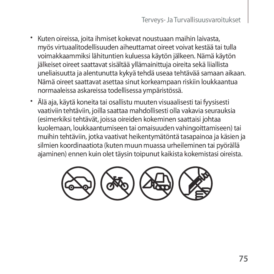 Samsung SM-R324NZAANEE manual Terveys- Ja Turvallisuusvaroitukset 