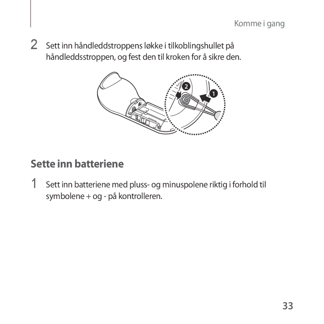 Samsung SM-R324NZAANEE manual Sette inn batteriene 