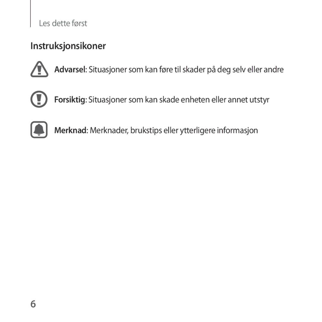 Samsung SM-R324NZAANEE manual Instruksjonsikoner 