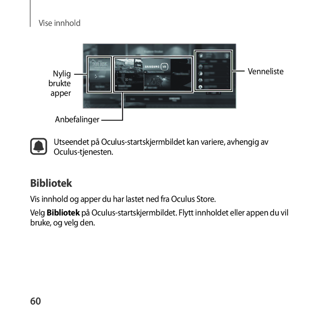 Samsung SM-R324NZAANEE manual Bibliotek, Vise innhold 