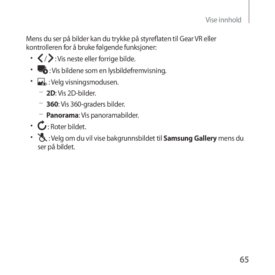 Samsung SM-R324NZAANEE manual Vise innhold 